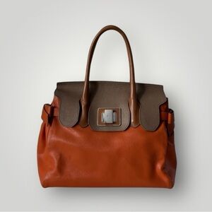 ROBERTA GANDALFI | Large Turn Lock Leather Satchel